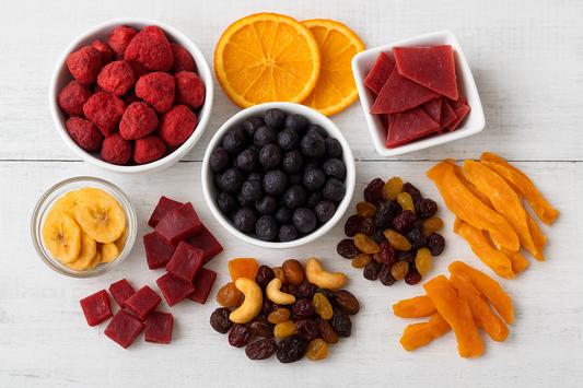 Tasty Vita healthy snacking, dried fruitsnuts, fruit rolls, dried bananas, dried orange