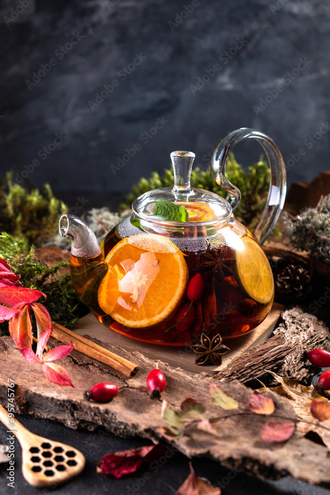 fruits and tea