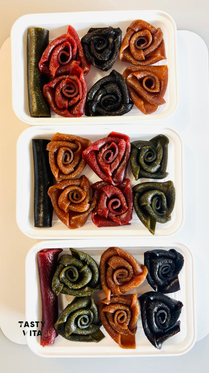 Rose-Shaped Fruit Leather with Lavashak Sauce