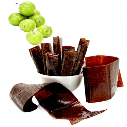 Tasty Vita green plum fruit leather (Iranian Gojeh Sabz Lavashak), Natural fruit snack, handmade, no additives, healthy, no sugar snack, vegan, vegetarian, in Canada and the US.