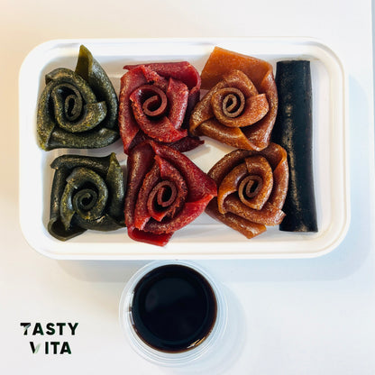 Rose-Shaped Fruit Leather with Lavashak Sauce