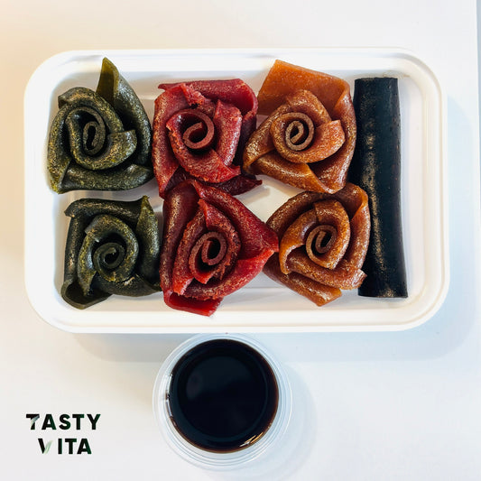Rose-Shaped Fruit Leather with Lavashak Sauce