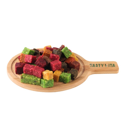 Mixed cube fruits, natural fruit snack in Canada, vegan, vegetarian, healthy fruity snack, dehydrated food, Tasty Vita nuts & dry fruits hop in North America