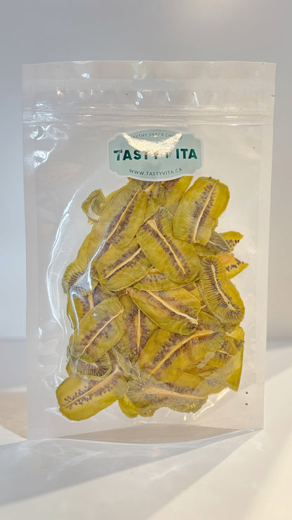 Natural dried kiwis, fruit snack in Canada & the United States. Tasty Vita healthy snack shop. dehydrated kiwi fruits, vegan, vegetarian, gluten-free treat