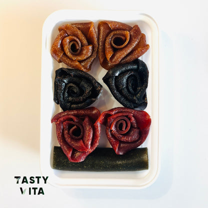 Rose-Shaped Fruit Leather with Lavashak Sauce