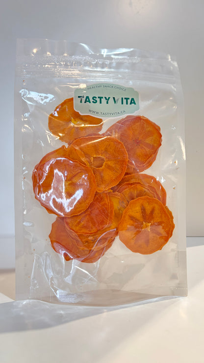 Dried Persimmons, Natural, Additive-free, Sugar-free, Gluten-free, healthy fruit snack. fresh & tasty vegan/vegetarian treat. delivery across North America