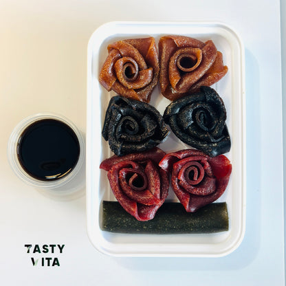 Rose-Shaped Fruit Leather with Lavashak Sauce
