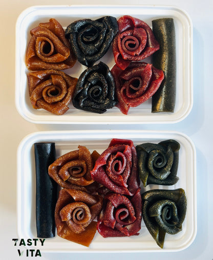 Rose-Shaped Fruit Leather with Lavashak Sauce