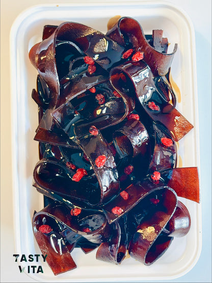 Pomegranate Sauce-Dipped Fruit Leather Strips