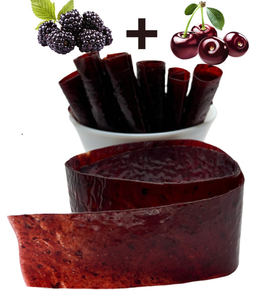 Mix of Blackberry-Sour Cherry Fruit Leather (Lavashak) لواشک میکس شاتوت-آلبالو