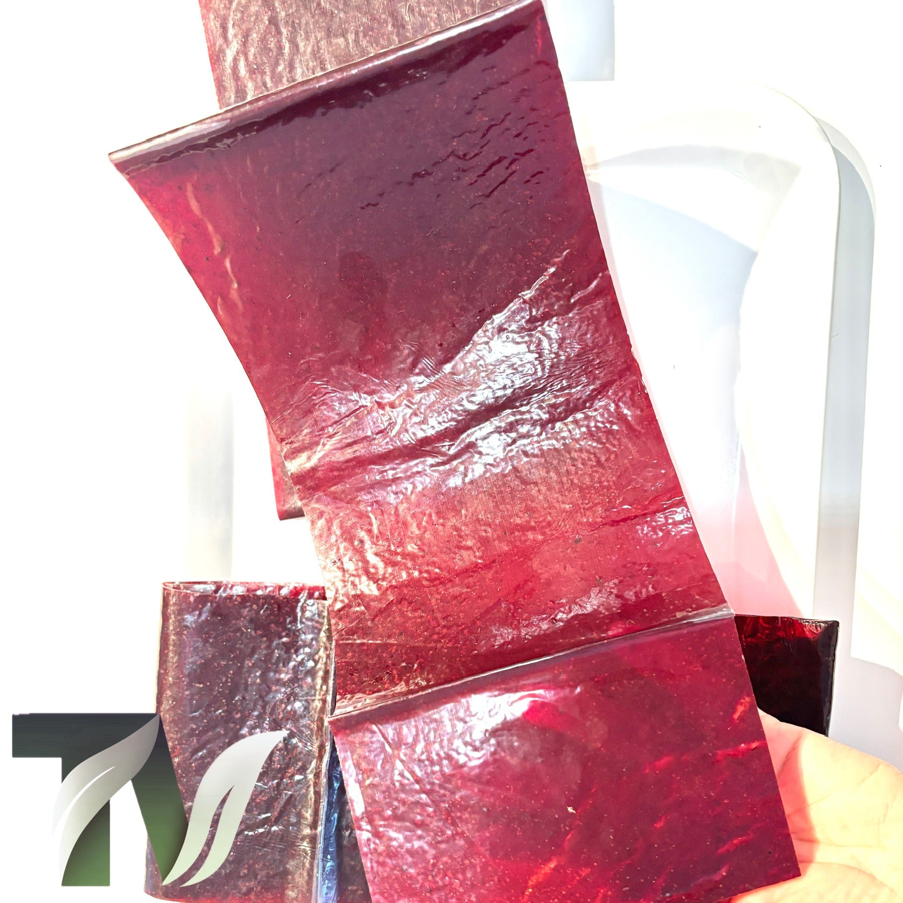 Persian red plum fruit leather with chewy texture, handmade, natural fruit roll, healthy snack, vegan, vegetarian, Iranian Lavashak, in Canada & US