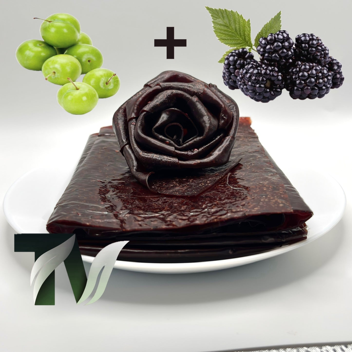 Mix green plum and blackberry Lavashak roll – Persian fruit leather made from real fruit