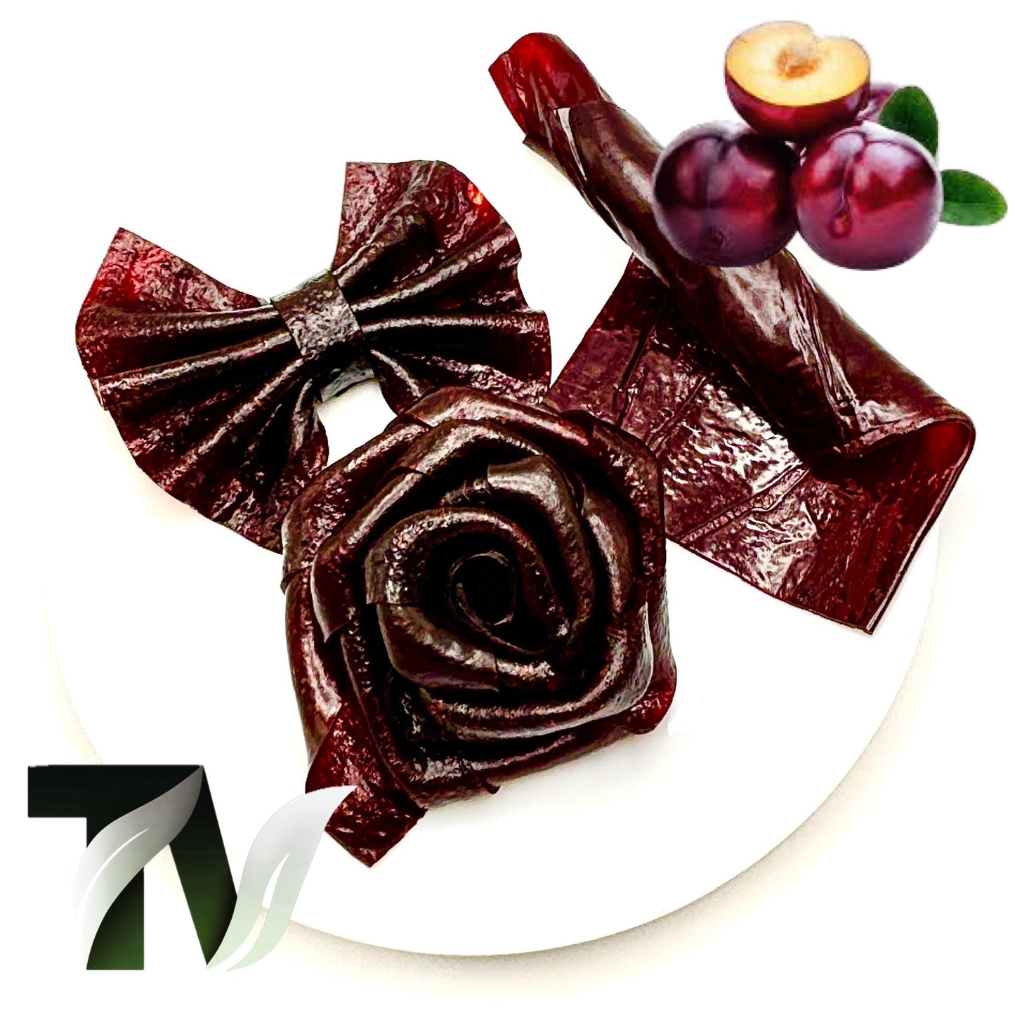 Persian red plum fruit leather with chewy texture, handmade, natural fruit roll, healthy snack, vegan, vegetarian, Iranian Lavashak, in Canada & US