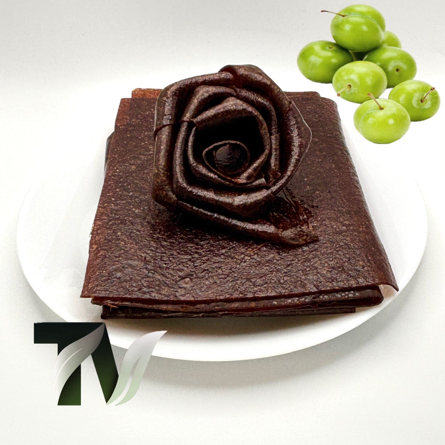 Tasty Vita green plum fruit leather (Iranian Gojeh Sabz Lavashak), Natural fruit snack, handmade, no additives, healthy, no sugar snack, vegan, vegetarian, in Canada and the US.