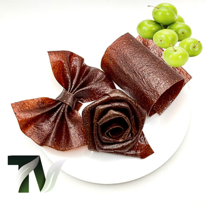 Tasty Vita green plum fruit leather (Iranian Gojeh Sabz Lavashak), Natural fruit snack, handmade, no additives, healthy, no sugar snack, vegan, vegetarian, in Canada and the US.