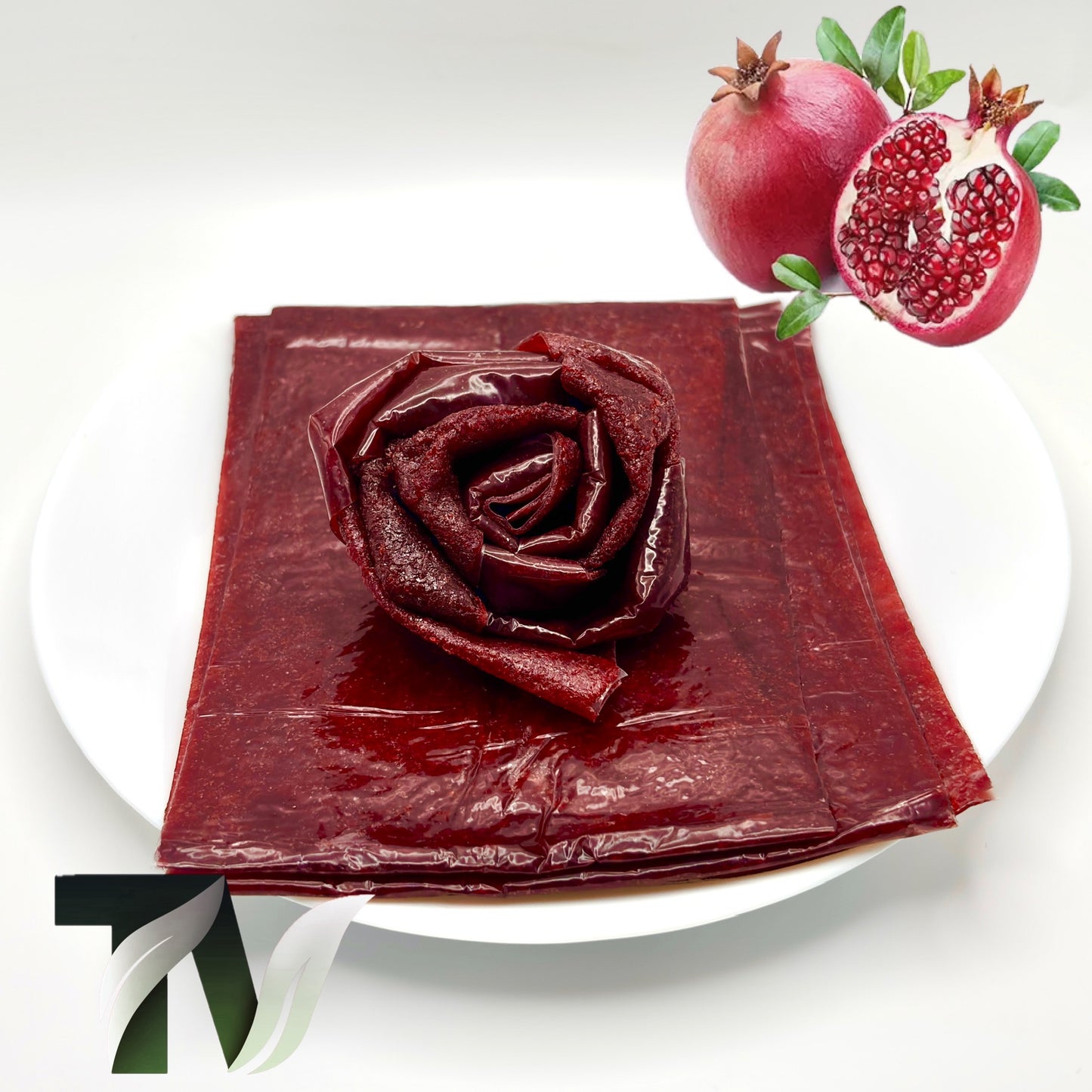 Tasty Vita pomegranate fruit leather rolls, Iranian Lavashak, handmade fruit roll-ups, no sugar natural fruit snack, vegan, vegetarian snack in Canada & North America