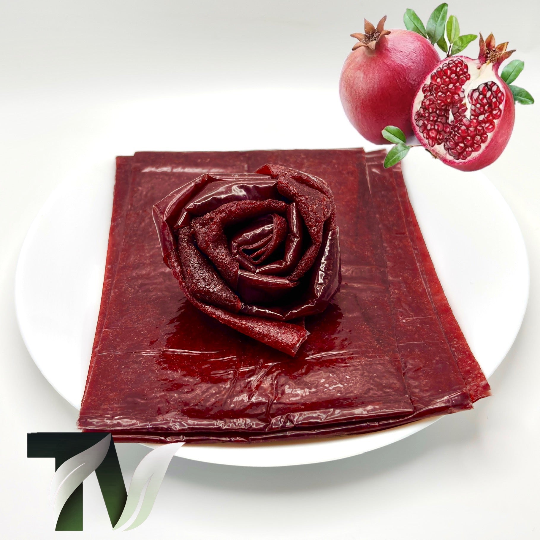 Tasty Vita pomegranate fruit leather rolls, Iranian Lavashak, handmade fruit roll-ups, no sugar natural fruit snack, vegan, vegetarian snack in Canada & North America