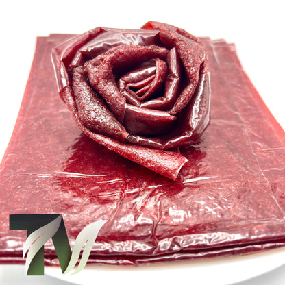 Tasty Vita pomegranate fruit leather rolls, Iranian Lavashak, handmade fruit roll-ups, no sugar natural fruit snack, vegan, vegetarian snack in Canada & the US.