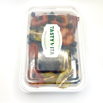 fruit snack pack, natural fruity delights, Tasty Vita dehydrated fruits treat in Canada, dried kiwi, pear, sour cherry, fruit leather, fruit rolls, sour snack, delicious, dry fruits shop in Vancouver