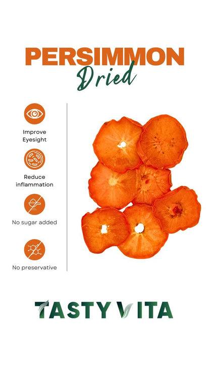 Dried Persimmons, Natural, Additive-free, Sugar-free, Gluten-free, healthy fruit snack. fresh & tasty vegan/vegetarian treat. delivery across North America