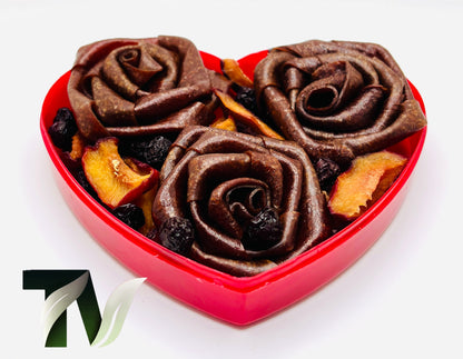 Heart-Shaped Lavashak Rose Gift Box with Natural Dried Fruits