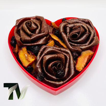Heart-Shaped Lavashak Rose Gift Box with Natural Dried Fruits