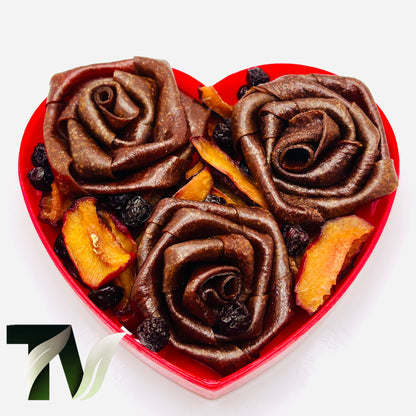 Heart-Shaped Lavashak Rose Gift Box with Natural Dried Fruits