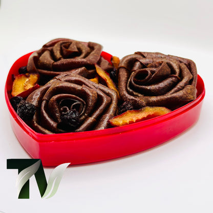 Heart-Shaped Lavashak Rose Gift Box with Natural Dried Fruits