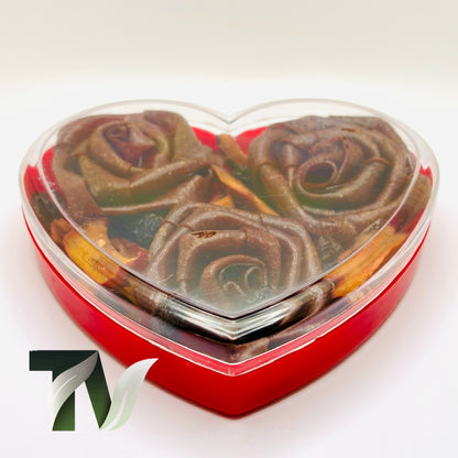 Heart-Shaped Lavashak Rose Gift Box with Natural Dried Fruits