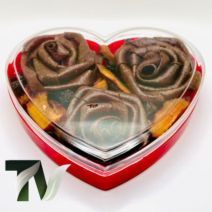 Heart-Shaped Lavashak Rose Gift Box with Natural Dried Fruits