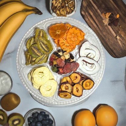 no sugar added dried fruits, natural healthy snack in Canada, dried kiwis, coconuts, apples, plums, persimmons