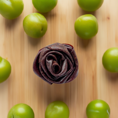 Tasty Vita green plum fruit leather (Iranian Gojeh Sabz Lavashak), Natural fruit snack, handmade, no additives, healthy, no sugar snack, vegan, vegetarian, in Canada and the US.