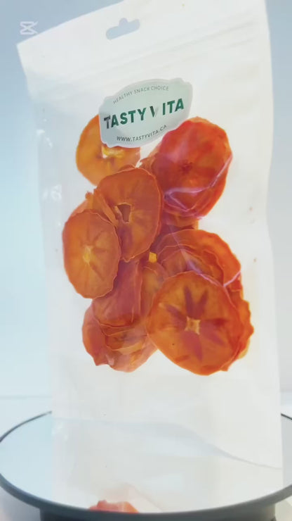 Dried Persimmons, Natural, Additive-free, Sugar-free, Gluten-free, healthy fruit snack. fresh & tasty vegan/vegetarian treat. delivery across North America