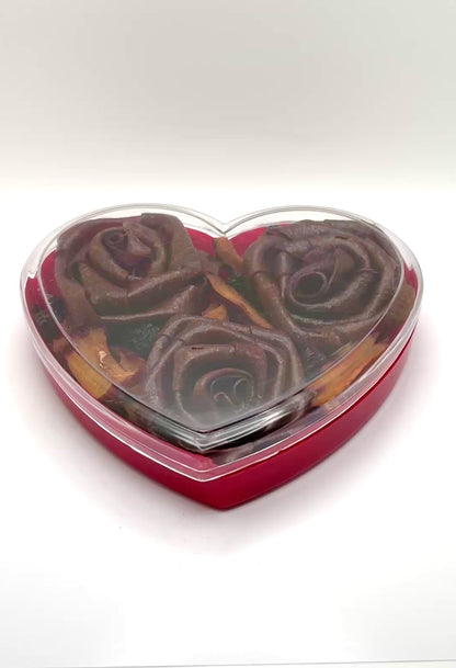 Heart-Shaped Lavashak Rose Gift Box with Natural Dried Fruits