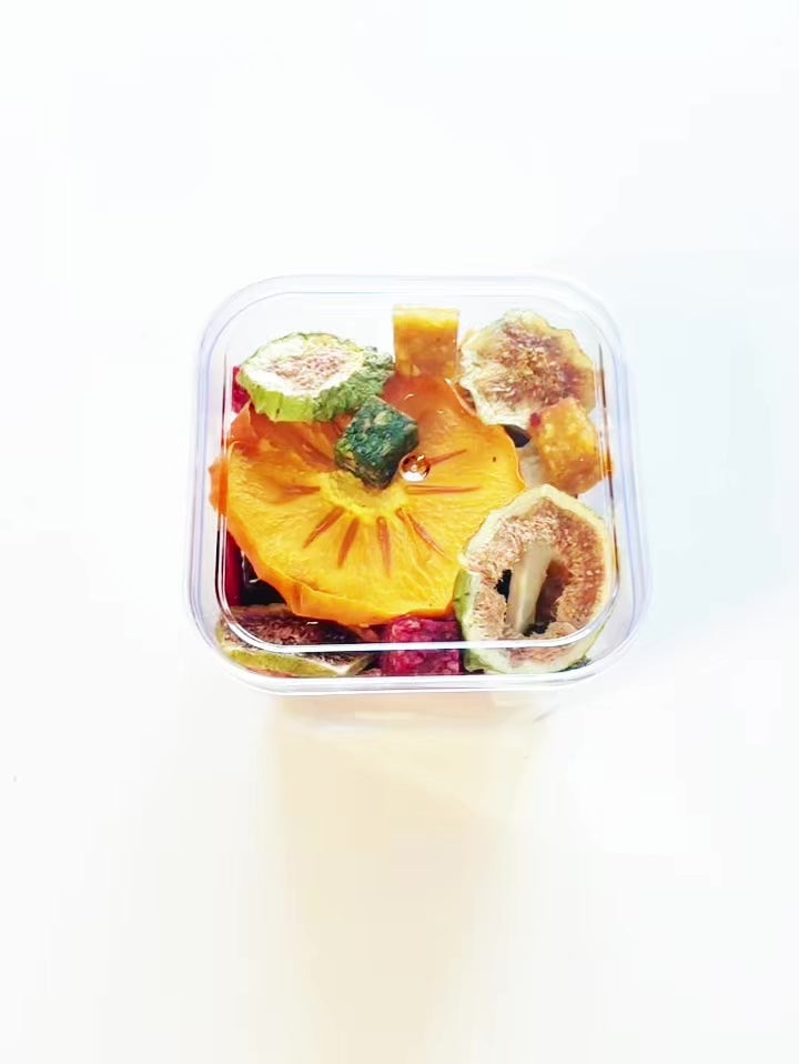 Luxury fruit gift cup with assorted natural dried fruits, sugar-free and gluten-free snack box.