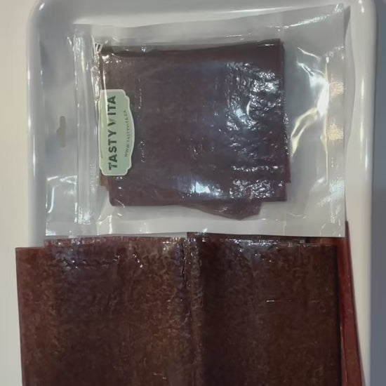Tasty Vita green plum fruit leather (Iranian Gojeh Sabz Lavashak), Natural fruit snack, handmade, no additives, healthy, no sugar snack, vegan, vegetarian, in Canada and the US.
