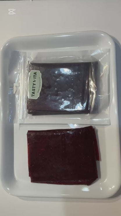 Tasty Vita handmade green plum and blackberry fruit leather – 250g sour snack